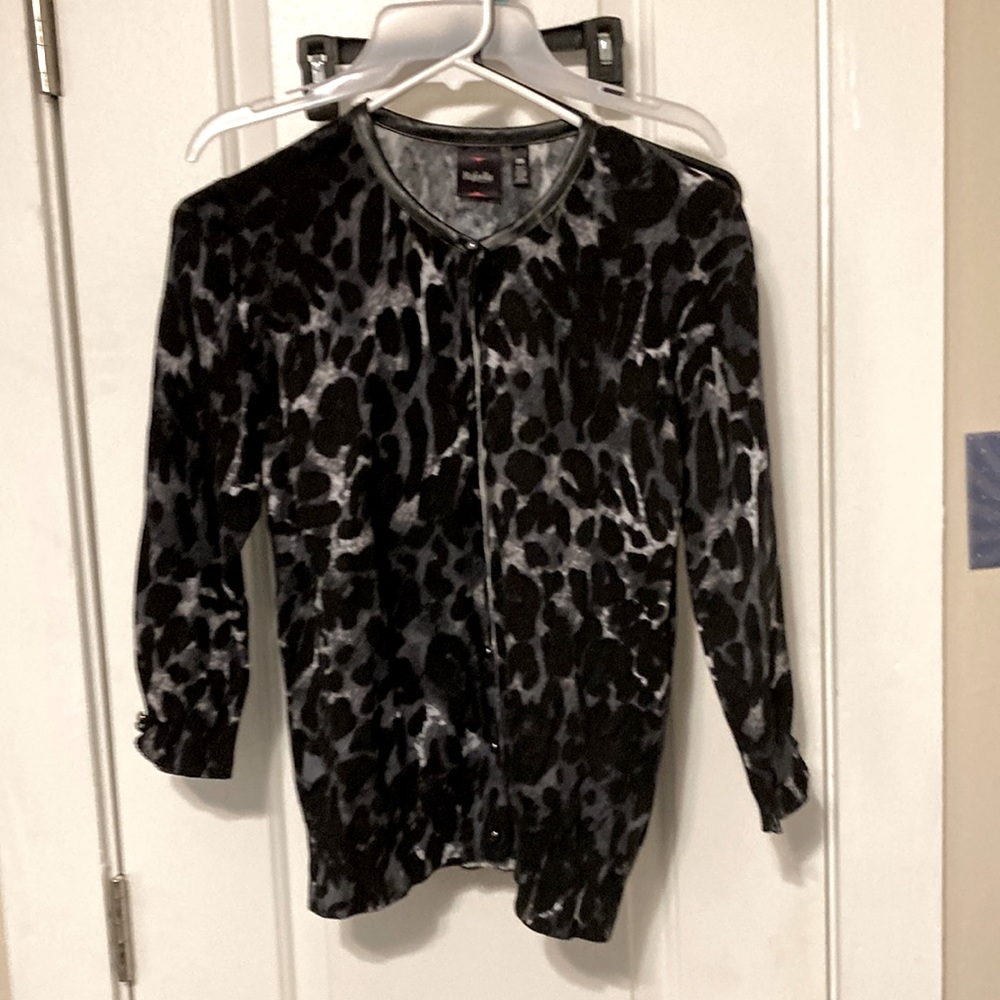 Rafaela black leopard print cardigan